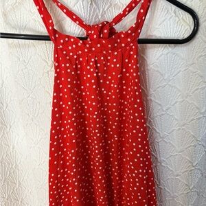 Pretty Garden Halter top Red Polka Dot Sleeveless backless maxi Dress nwt